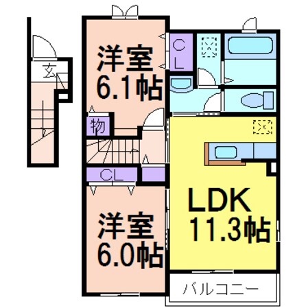 エレガンスBの物件間取画像